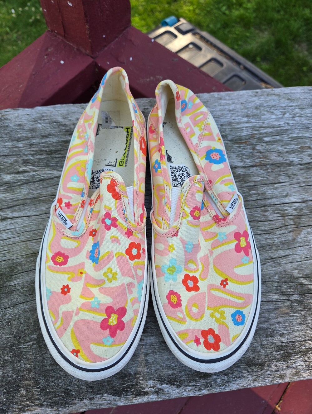 Vans Slip-On Floral Canvas Shoes - Pink